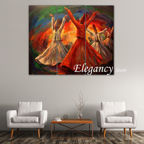 3 PCS 3D Digital Wall Frame Sufi