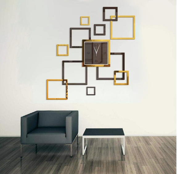 WOOD & ACRYLIC BOX STYLE WALL CLOCK