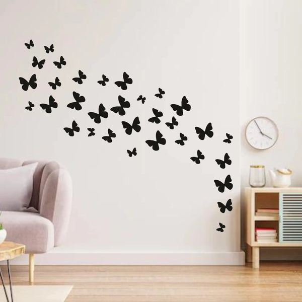 Pack of 30+ Wooden MDF 3D Butterfly Wall Decor in Mixed Sizes with Adhesive Tape for Home and Gift Decoration